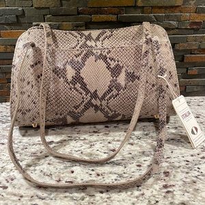 Divina Firenze Tamara Roccia Leather Snakeskin Handbag Handmade In Italy NWT